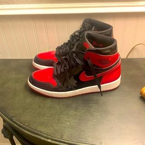 Air Jordan 1 Patent Breds-size 8.5-red and black- Jordan’s